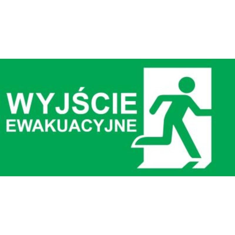 Piktogram WYJŚCIE EWAKUACYJNE napis prawo - E13 (300X150mm) - 93057