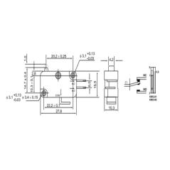 Wyłącznik krańcowy mikro ze zderzakiem KW3-05
