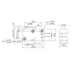 Wyłącznik krańcowy mikro z dźwignią sprężynową KW3-11