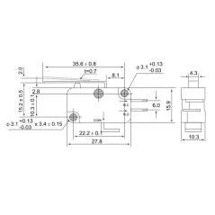 Wyłącznik krańcowy mikro z dźwignią sprężynową KW3-35