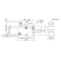 Wyłącznik krańcowy mikro z dźwignią i rolką KW3-41