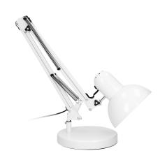 DEON, lampa biurkowa kreślarska stojąca E27, stalowa, biała