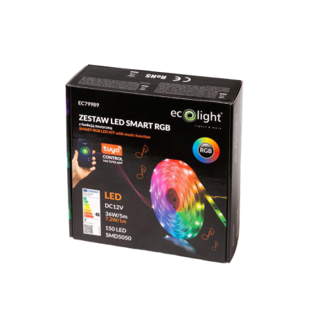 Taśma LED SMART zestaw 7.2W/m RGB IP20 /5m/