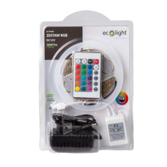 Taśma LED zestaw 7.2W/m 60LED/m RGB IP20 /5m/