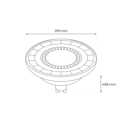 Żarówka LED 6W AR111 GU10 3000K biała