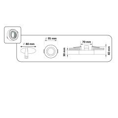 Oprawa sufitowa podtynkowa Gaja okrągła ruchoma czarna