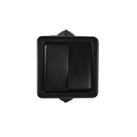 Kanlux Tekno czarny - łącznik natynkowy świecznikowy IP54