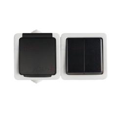 Kanlux Tekno szary - łącznik natynkowy świecznikowy i gniazdo natynkowe  IP54