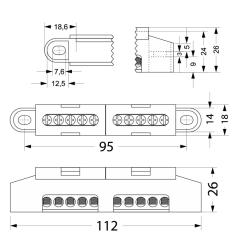 Listwa zaciskowa do rozdzielni N+PE LZ-4