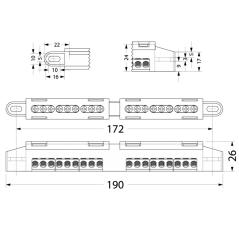 Listwa zaciskowa do rozdzielni N+PE LZ-8