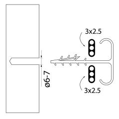 Uchwyt do przewodów szybkiego montażu, kablowy - płaski USMP-3 BIS BOX (500 szt.)