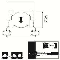 Uchwyt montażowy kablowy zatrzaskowy łączeniowy UM-24 czarny (50 szt.)