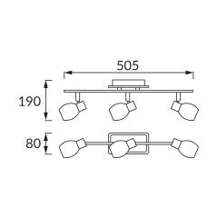 Oprawa ścienno-sufitowa spot PANTERKA E14 3I (manavgat hl792n)