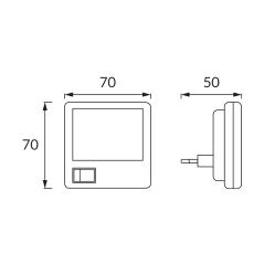 Lampka wtykowa do gniazda 230V LED SIMPSON HL981L WHITE