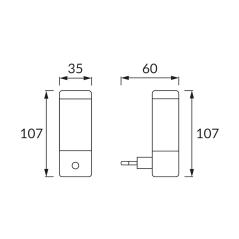 Lampka wtykowa do gniazda 230V LED DORA HL990L WIEZA