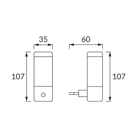 Lampka wtykowa do gniazda 230V LED DORA HL990L WIEZA