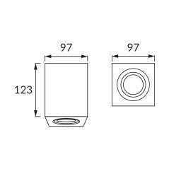 Oprawa sufitowa natynkowa tuba kwadratowa HARY D GU10 czarna