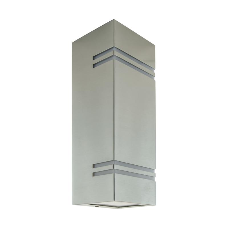 Kinkiet zewnętrzny ogrodowy elewacyjny KELER 2xGU10 IP54 inox