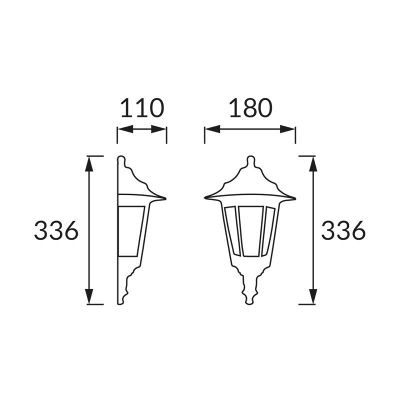 Kinkiet ogrodowy zewnetrzny BEGONYA4 E27 IP44 PC czarny