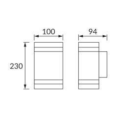 Kinkiet zewnętrzny ogrodowy elewacyjny BRUNO 2xGU10 C IP54 czarny