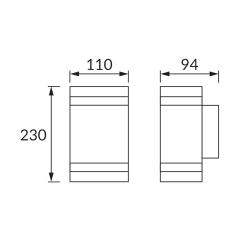 Kinkiet zewnętrzny ogrodowy elewacyjny BRUNO 2xGU10 D IP54 czarny