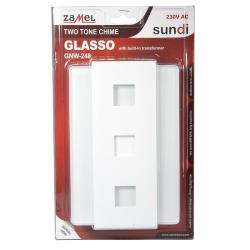 Gong dwutonowy Trafo Glasso z wbudowanym transformatorem GNW-248 biały Zamel