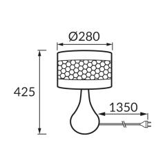 Lampka nocna stołowa WANDA E14 czarna