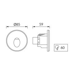 Oprawa schodowa LED  AZYL C 1,6W czarna 4000K