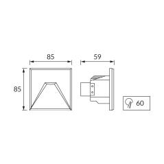 Oprawa schodowa LED  KURS D 1,6W biała 4000K