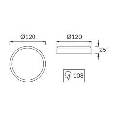 Oprawa sufitowa podtynkowa SLIM LED C 6W biała 2700K