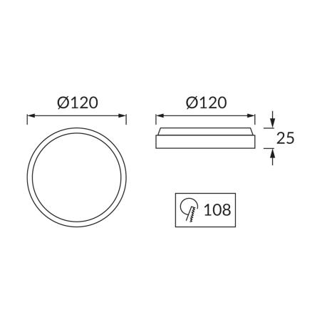 Oprawa sufitowa podtynkowa SLIM LED C 6W biała 6500K