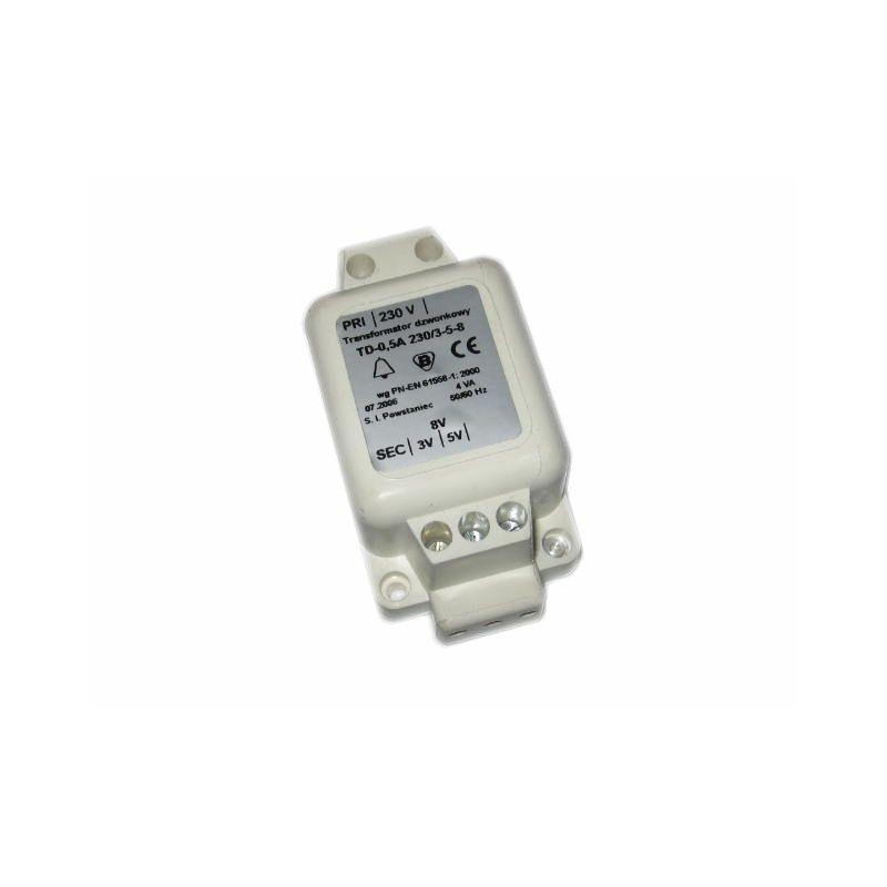 Transformator dzwonkowy TD 230V 3 - 5 - 8V