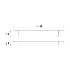 Oprawa liniowa hermetyczna pyłoszczelna LED TYMON 36W 4000K IP65 biała
