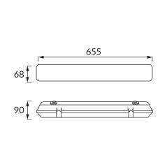 Oprawa hermetyczna pyłoszczelna do tub LED HERMAN 18W 1x60cm IP65 szara
