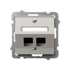 Ospel Sonata kaszmir - obudowa gniazda podwójnego typu Keystone skośna GPK-2RS/p/82