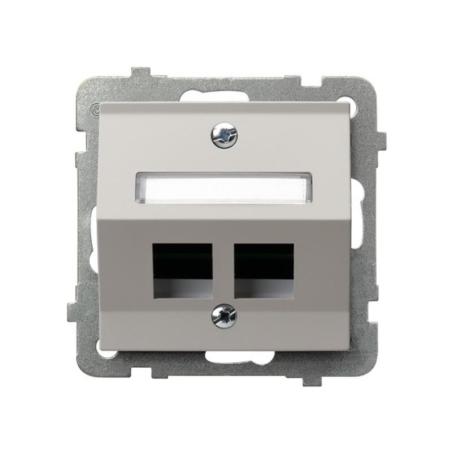 Ospel Sonata kaszmir - obudowa gniazda podwójnego typu Keystone skośna GPK-2RS/p/82