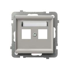 Ospel Sonata kaszmir - obudowa gniazda podwójnego typu Keystone prosta GPK-2R/p/82