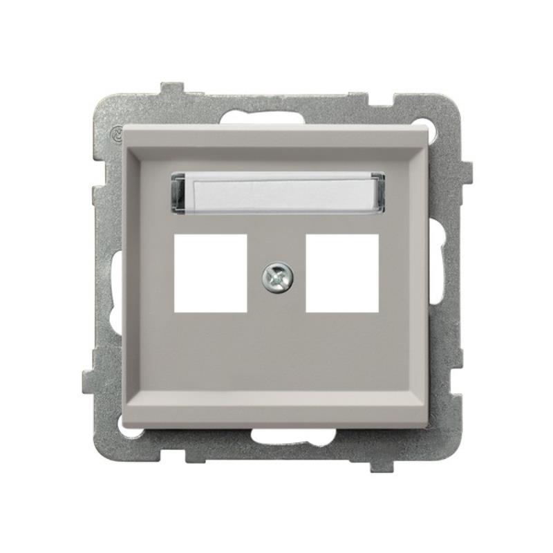 Ospel Sonata kaszmir - obudowa gniazda podwójnego typu Keystone prosta GPK-2R/p/82