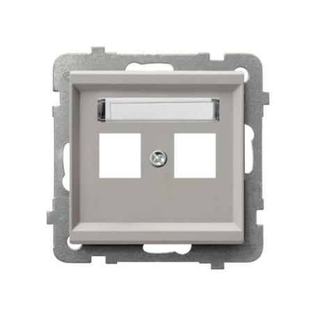 Ospel Sonata kaszmir - obudowa gniazda podwójnego typu Keystone prosta GPK-2R/p/82