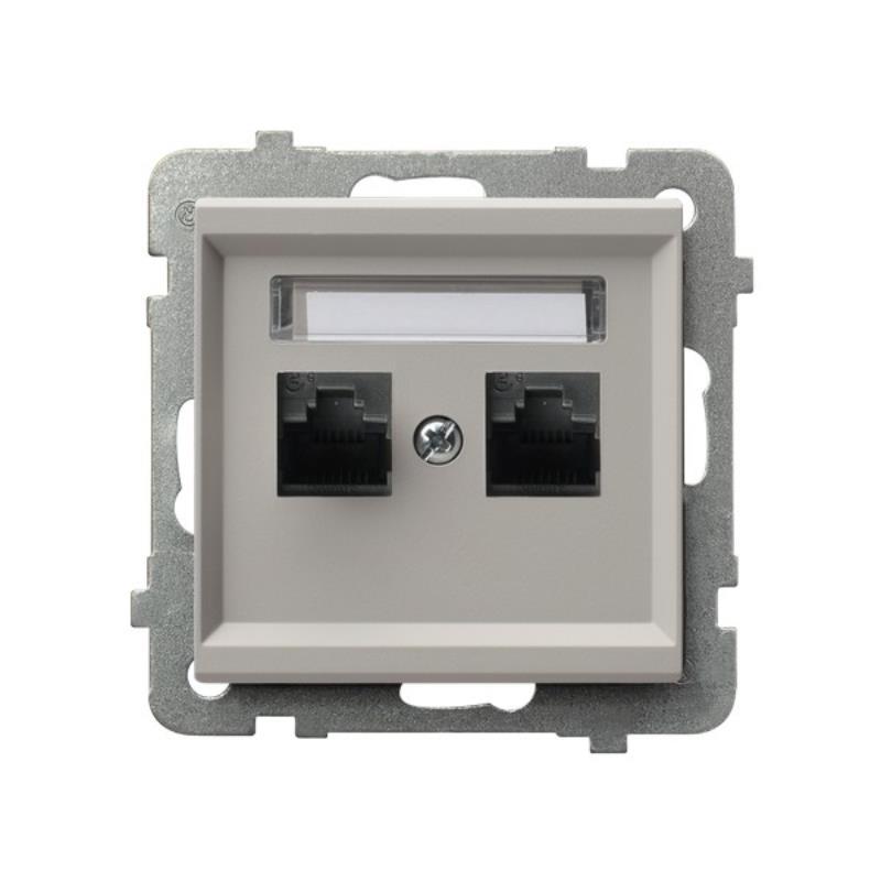 Ospel Sonata kaszmir - gniazdo komputerowe kat.5e GPK-2R/K/m/82