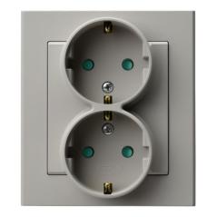 Ospel Sonata kaszmir - gniazdo podwójne  SCHUKO GP-2RS/82