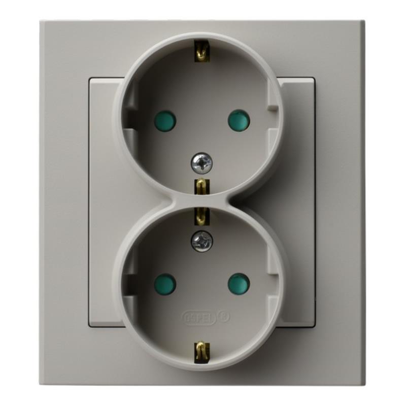 Ospel Sonata kaszmir - gniazdo podwójne  SCHUKO GP-2RS/82