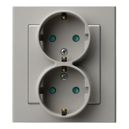 Ospel Sonata kaszmir - gniazdo podwójne  SCHUKO GP-2RS/82