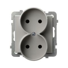 Ospel Sonata kaszmir - gniazdo podwójne do ramki GP-2RR/m/82