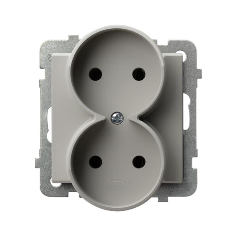 Ospel Sonata kaszmir - gniazdo podwójne do ramki GP-2RR/m/82