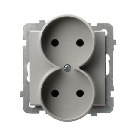 Ospel Sonata kaszmir - gniazdo podwójne do ramki GP-2RR/m/82