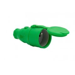 Gniazdo gumowe NOVA 230V 16A IP44 zielone