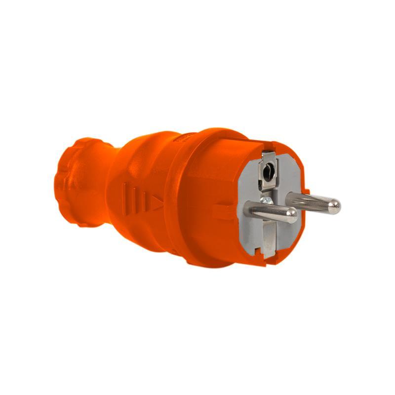 Wtyczka gumowa NOVA 230V 16A IP44 pomarańczowa