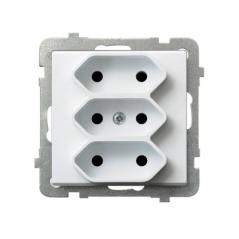 Ospel Sonata biały mat - gniazdo potrójne GP-3R/m/75