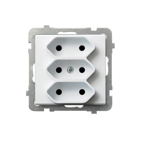 Ospel Sonata biały mat - gniazdo potrójne GP-3R/m/75